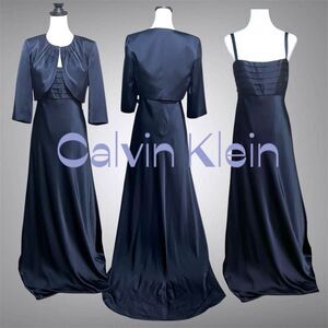 NWT Calvin Klein Navy Blue Gown with Matching Bolero – Size 8
